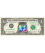 RAINBOW BUTTERFLY on REAL Dollar Bill - Collectible Custom Cash Money - £6.98 GBP