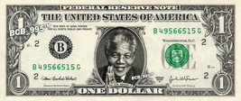 Nelson Mandela On Real Dollar Bill   Celebrity Collectible Custom Cash - £2.62 GBP