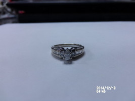 14k White Gold Diamond Engagement Wedding Ring Sz 7 Marquise Leo Schachter LSC - £399.66 GBP