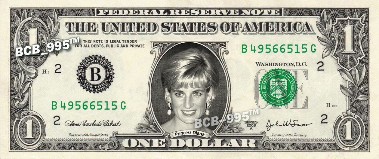 Princess Diana On Real Dollar Bill and 50 similar items