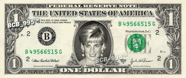 Princess Diana On Real Dollar Bill   Collectible Celebrity Custom Cash Money Art - £7.09 GBP