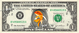 GOLDEN KOI FISH on REAL Dollar Bill - Collectible Custom Cash Money - $62.50 MXN