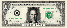 STEVE JOBS on REAL Dollar Bill - Celebrity Collectible Custom Cash - £2.62 GBP