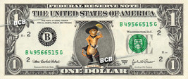 Puss In Boots On Real Dollar Bill   Collectible Cash Money Art $1.00 - £2.65 GBP