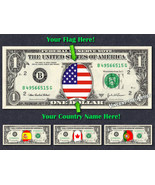 Your Country&#39;s FLAG &amp; NAME on a REAL Dollar Bill - Unique Money Cash Art... - €2,83 EUR