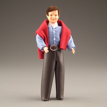 Dollhouse Dressed Man Caco 07 0091 Flexible Red Swtshrt -Leather- Pants Miniatur - $39.15