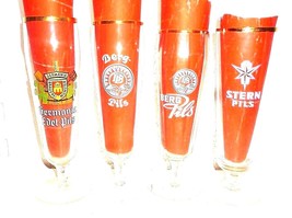 4 Germania Berg Stern Pils German Beer Glasses - £11.75 GBP