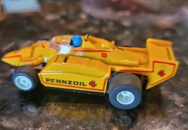 Vintage TYCO Formula 1 Indy PENNZOIL #4 HO Slot Car YELLOW Tested Works - $44.95