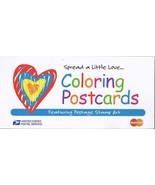 Postage Stamp Art Coloring POSTCARDS - by USPS &amp; Mastercard - $10.95