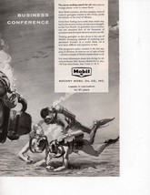 Mobil Oil Company vintage Print Ad 1957 Business Conference Under Water - $6.79