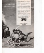 Mobil Oil Company vintage Print Ad 1957 Business Conference Under Water - $9.25 CAD