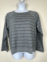 Apt. 9 Womens Size XL Gray Metallic Stripe Knit Shirt Long Sleeve - £6.80 GBP