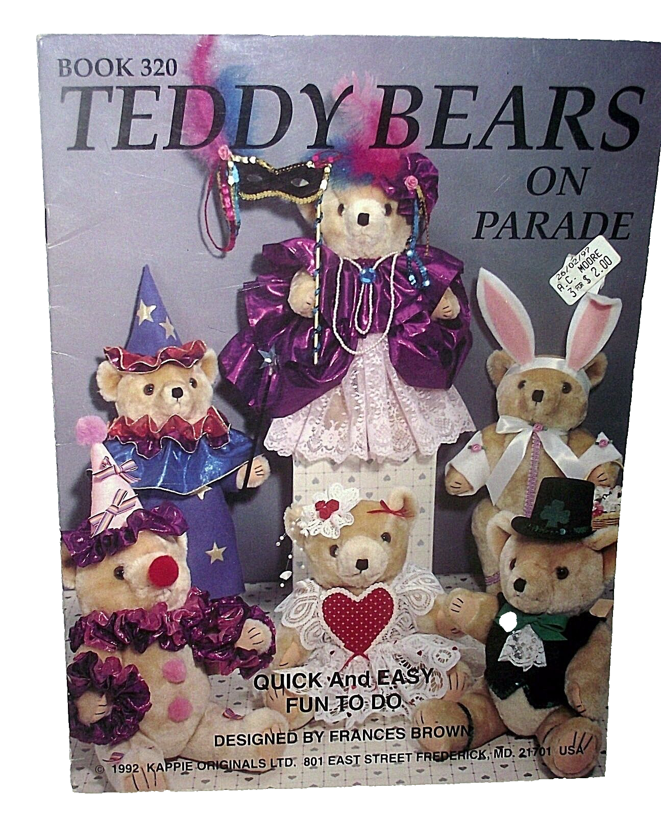Teddy Bear Costumes Dressed Clothes Frances Brown Craft Holidays Angel B... - $8.46
