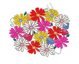 Daisy Flower Patch - Machine Embroidery Design - £2.77 GBP