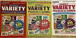 Lot of (3) Penny Press Family Variety Puzzles &amp; Games Plus Crosswords Puzzle Boo - £16.61 GBP