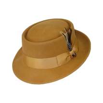 Mens Bruno Capelo Dress Hat Australian Wool Crushable Pork Pie Jazz PP103 Camel image 3