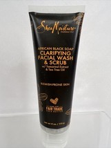 SheaMoisture African Black Soap  Facial Wash &amp; Scrub 4 Oz COMBINE SHIP - £5.34 GBP