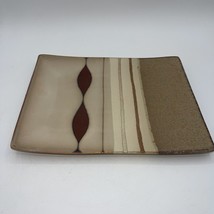 Sango Prelude Brown 4509 Geometric Rectangular Dinner Plates 12&quot; x 9.25” - $15.00