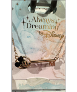 Disney Parks Mickey Mouse Key Gold Color Necklace NEW - $587.29 MXN
