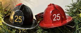 NWT Fireman Helmet Hat Christmas Tree Ornament Distressed Your Choice - £8.82 GBP