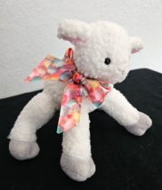 Hallmark Lamb Plush Stuffed Animal White Fur Pink Easter Egg Bow Small - £18.91 GBP