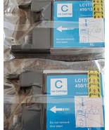 Two (2) &quot;CYAN&quot; High Yield Ink Cartridges For Brother MFC LC17/77/79 450/... - £11.76 GBP