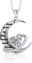 Gifts for Wife from Husband, I Love You to the Moon and Back Necklace S925 Sterl - £51.83 GBP