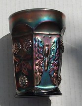 Carnival glass tumblers--dark--d.re...3 different, but damaged...vintage - £15.59 GBP