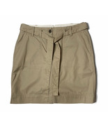 Womens LANDS&#39; END Khaki Tan Tie Belt Cotton Chino Skirt with Shorts Sz 4... - $29.77 CAD
