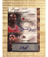 Michael Jordan Lebron James Star Signature Style Autograph Facsimile RP Card - $3.25