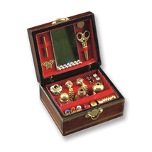 Dollhouse Fancy Jewelry Box 1.456/6 Reutter Nostalgia Girls Filled Minia... - $27.68