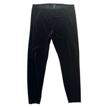 Eileen Fisher Black Velvet Velour Pull On Stretch Pants Elastic Women&#39;s ... - $34.65