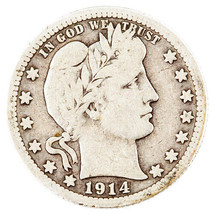 1914-S 25C $.25 Moneda Barber, Muy Buen Estado, Moneda Hermosa! - $228.68