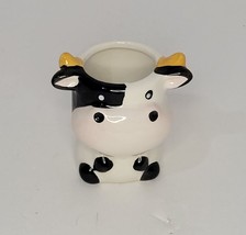 Small Ceramic Pottery Cow Mini Succulent Air Plant Pot Planter with Drai... - $6.89
