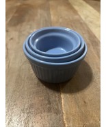 Royal Norfolk Set 3 Blue Ribbed Nesting Ramekins Bowls Dishes 3.5&quot; 3” 2.5” - €8,19 EUR