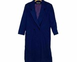 Vintage 80’s Blue Billi Billycoat Women&#39;s Blue 100% Wool Trench Coat  - £43.29 GBP