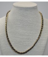 TRIFARI Gold Tone Flat Link Chain w/ Interlaced Black Rope Cord Necklace... - £17.94 GBP
