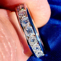 Earth mined Diamond Wedding Band Chunky Platinum Anniversary Ring Size 5.25 - $109,576.95 MXN
