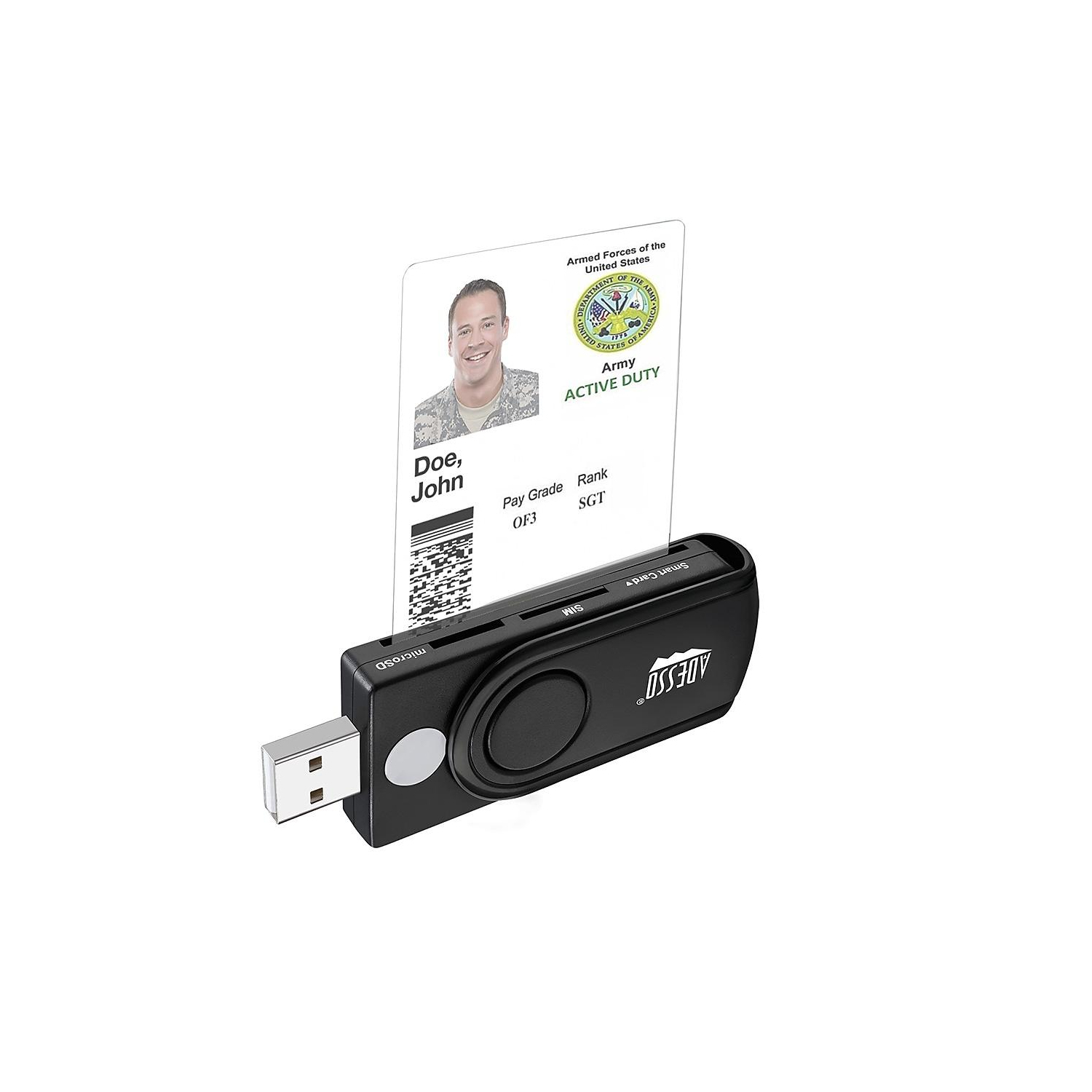 Adesso SCR-200 ADESSO TAA CAC USB PORTABLE SMART CARD READER, WITH SD SL... - $54.51