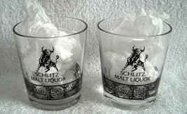 2 New Vintage Schlitz Malt Liquor Glasses Bull Logo 8 Oz - £19.42 GBP