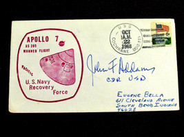 John F. Addams Cdr U.S. Navy Nasa Recovery Signed Auto Apollo 7 &amp; 8 Envelopes - £155.16 GBP