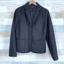 Lands End Wool School Boy Blazer Jacket Gray Metal Crest Buttons Lined Womens 8 - £43.51 GBP