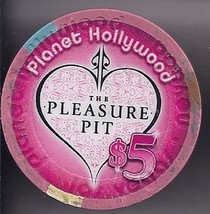 The Planet Hollywwod Pleasure Pit $5 Vintage Casino Chip Las Vegas Nevada - £10.18 GBP