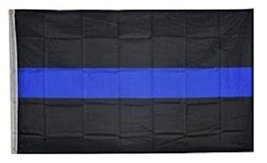 Police Thin Blue Line Polyester 3x5 Foot Flag Law Enforcement Memorial Banner PR - £10.35 GBP