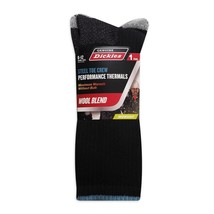 Dickies Steel Toe Crew Performance Thermals Wool Blend 1 Pair Black &amp; Bl... - £8.80 GBP