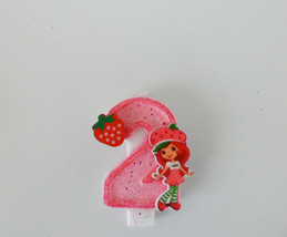 Strawberry Shortcake Birthday Candle. cake topper, cupcake topper - £7.00 GBP