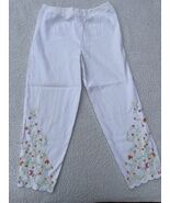 Liz Claiborne White Capri Pants, Size 12 Floral Print On Lower Legs Side... - €12,03 EUR