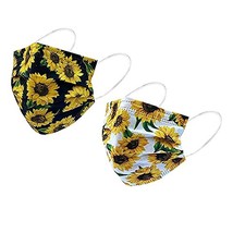 Pordia 50pcs Sunflower Disposable Face_Mask for Adult Women Men 3 Layers... - £9.33 GBP