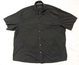 Tommy Bahama Men&#39;s Button Down Short Sleeve Shirt 3XLB Black Silk Cotton... - $29.69