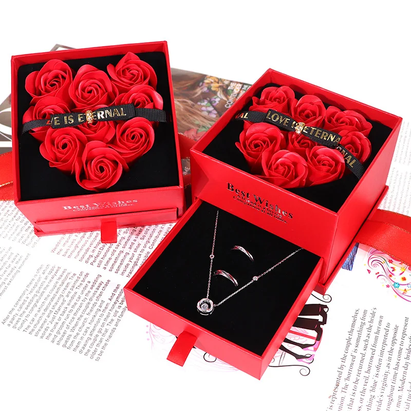 Luxury 9 Love Rose Lid Gift Box 2025 Suitable For Matching Necklace Earr... - €16,12 EUR